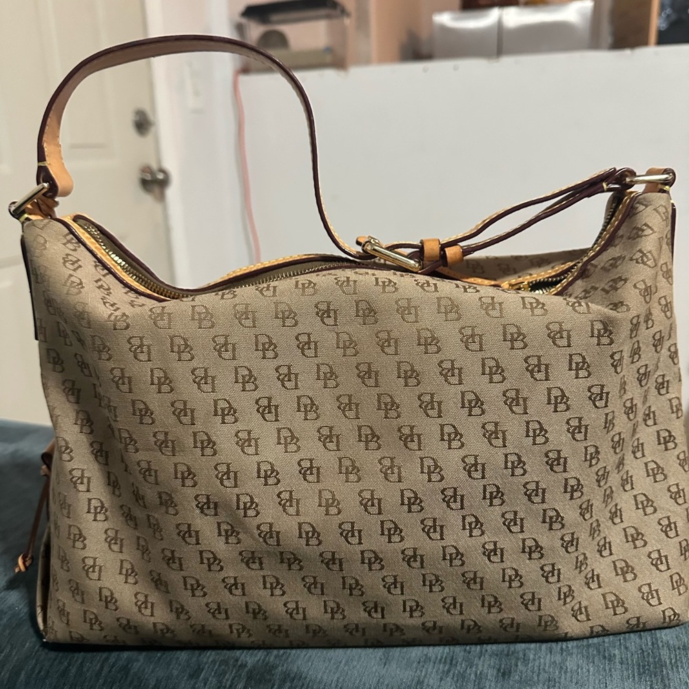 Dooney & Bourke Tan Monogram Shoulder Bag